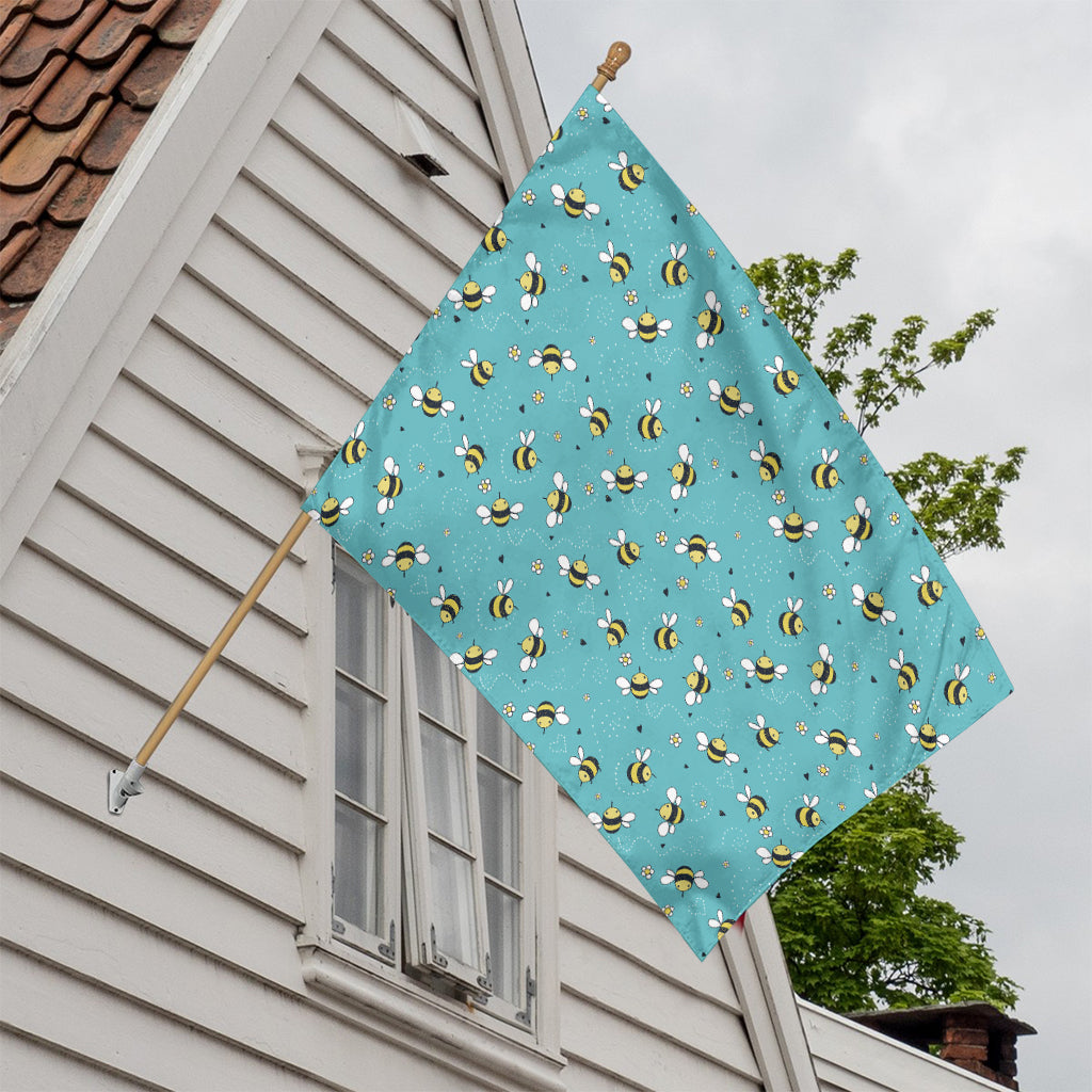 Little Bee Pattern Print House Flag