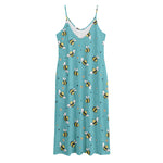 Little Bee Pattern Print Jersey Midi Cami Dress
