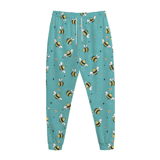 Little Bee Pattern Print Jogger Pants