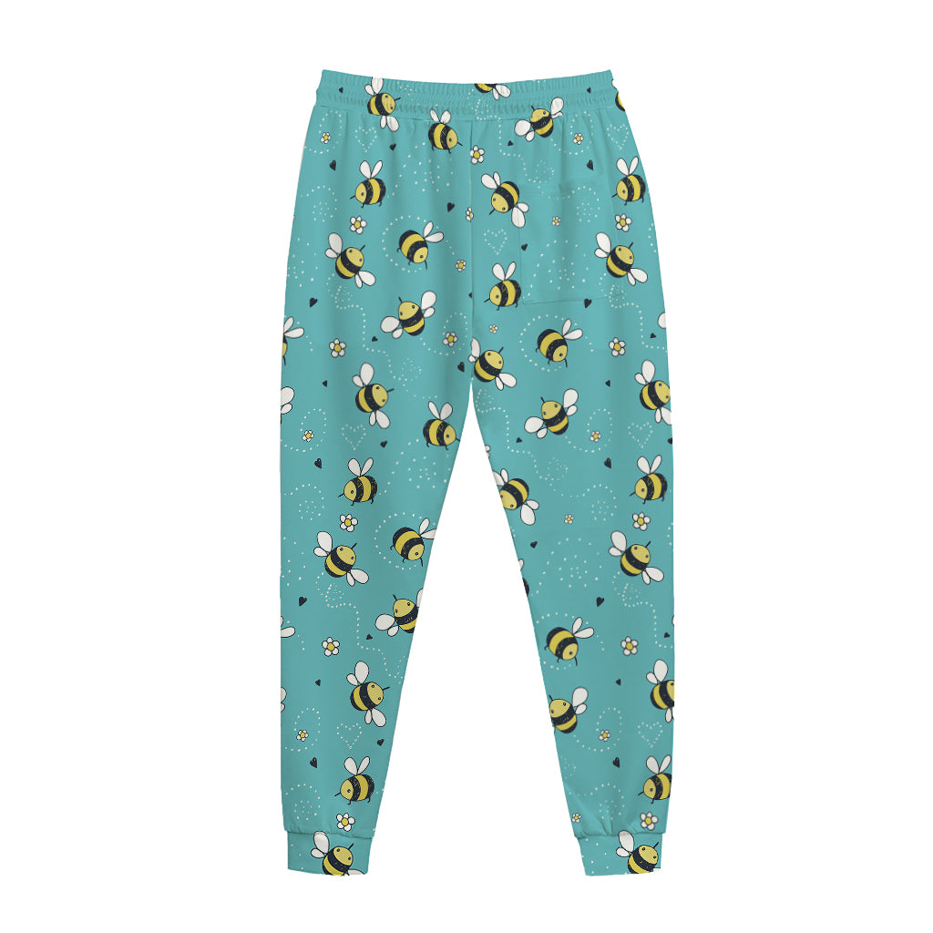 Little Bee Pattern Print Jogger Pants