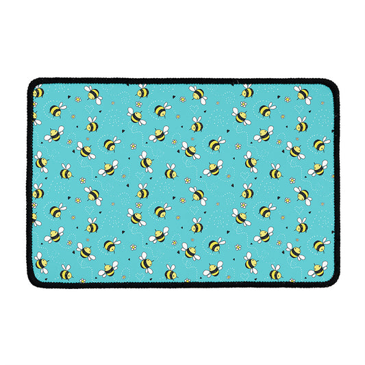 Little Bee Pattern Print Kitchen Mat