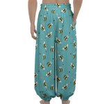 Little Bee Pattern Print Lantern Pants