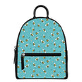 Little Bee Pattern Print Leather Backpack