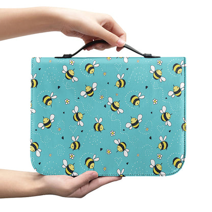Little Bee Pattern Print Leather Bible Cover