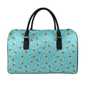 Little Bee Pattern Print Leather Duffel Bag