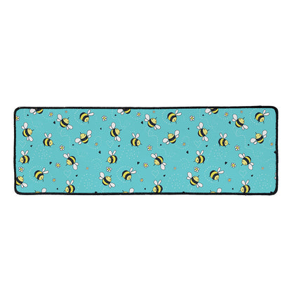Little Bee Pattern Print Long Kitchen Mat