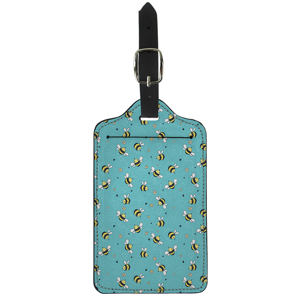 Little Bee Pattern Print Luggage Tag