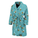 Little Bee Pattern Print Men's Bathrobe