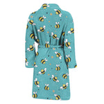 Little Bee Pattern Print Men's Bathrobe