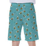 Little Bee Pattern Print Men's Beach Shorts