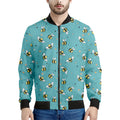 Little Bee Pattern Print Men's Bomber Jacket