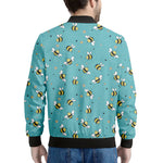 Little Bee Pattern Print Men's Bomber Jacket
