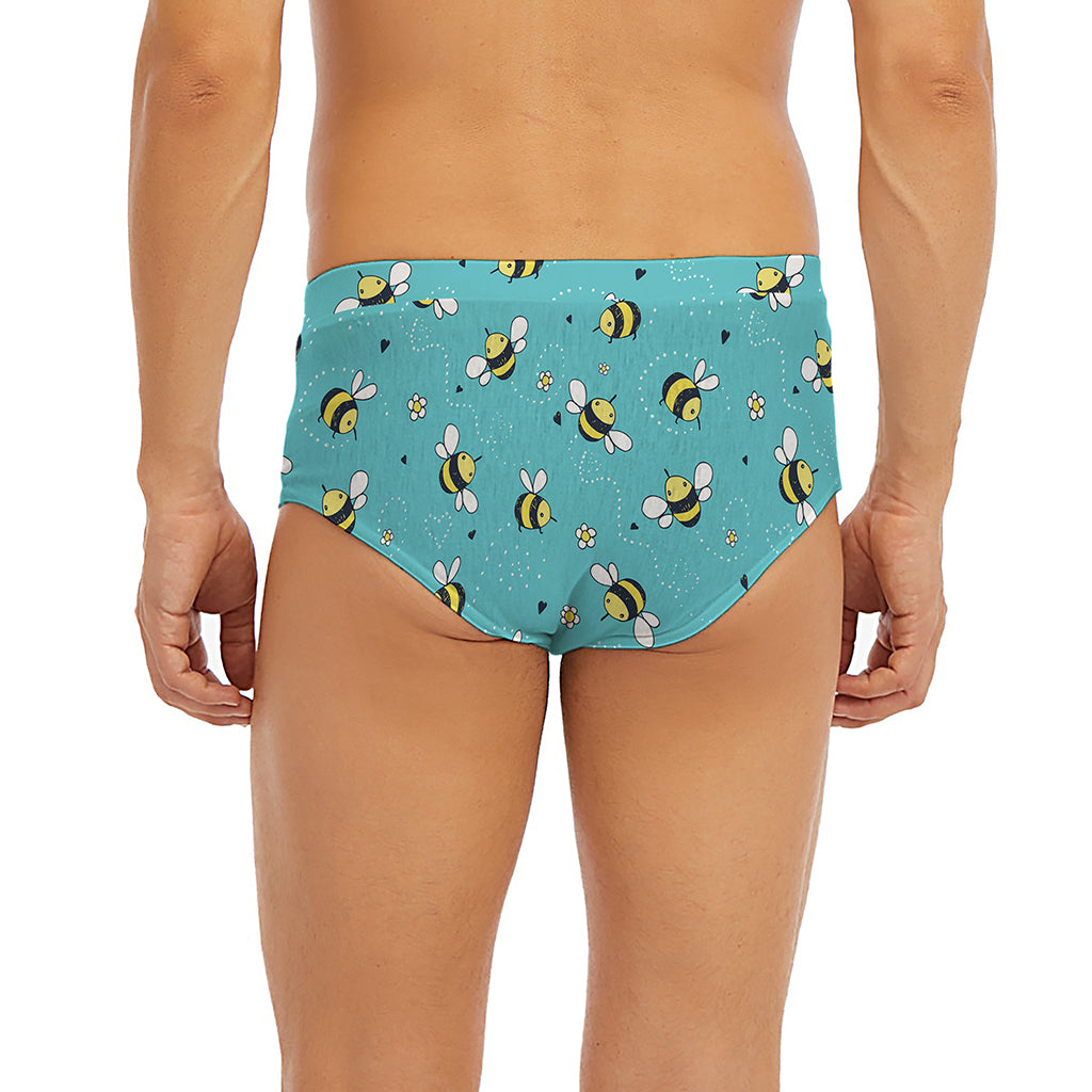 Little Bee Pattern Print Men's Briefs
