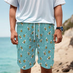 Little Bee Pattern Print Men's Cargo Shorts