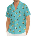 Little Bee Pattern Print Men's Deep V-Neck Shirt