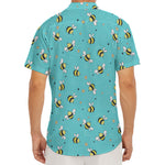 Little Bee Pattern Print Men's Deep V-Neck Shirt