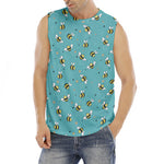 Little Bee Pattern Print Men's Fitness Tank Top
