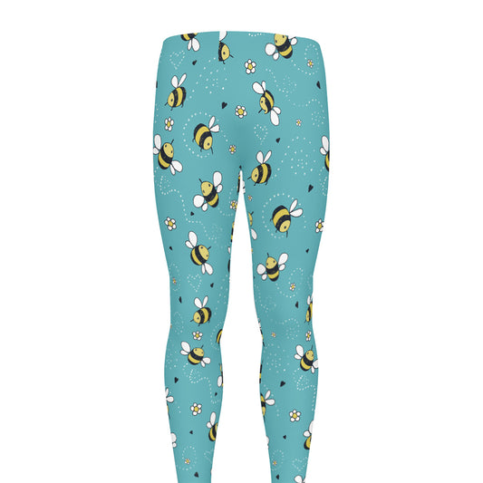 Little Bee Pattern Print Men's leggings