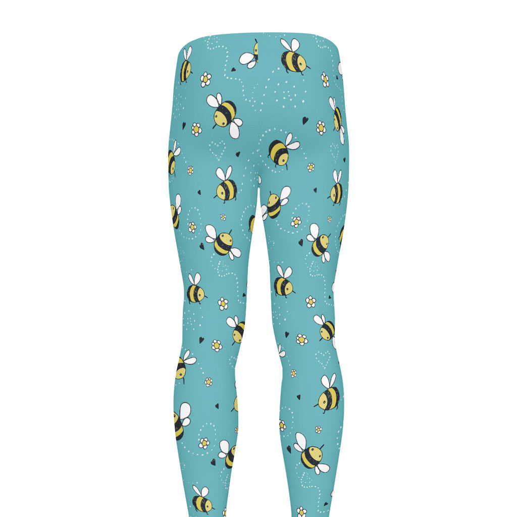 Little Bee Pattern Print Men's leggings