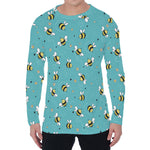Little Bee Pattern Print Men's Long Sleeve T-Shirt