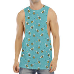Little Bee Pattern Print Men's Muscle Tank Top
