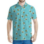 Little Bee Pattern Print Men's Polo Shirt