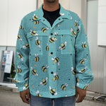 Little Bee Pattern Print Men's Shirt Jacket