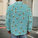 Little Bee Pattern Print Men's Shirt Jacket