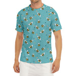 Little Bee Pattern Print Men's Short Sleeve Rash Guard