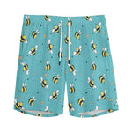 Little Bee Pattern Print Men's Sports Shorts