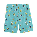 Little Bee Pattern Print Men's Sports Shorts