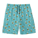 Little Bee Pattern Print Men's Swim Trunks