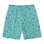 Little Bee Pattern Print Men's Swim Trunks