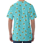 Little Bee Pattern Print Men's Velvet T-Shirt