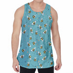 Little Bee Pattern Print Men's Velvet Tank Top