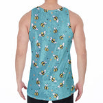 Little Bee Pattern Print Men's Velvet Tank Top