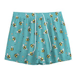 Little Bee Pattern Print Mesh Shorts