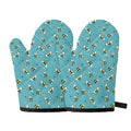 Little Bee Pattern Print Oven Mitts