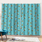 Little Bee Pattern Print Pencil Pleat Curtains