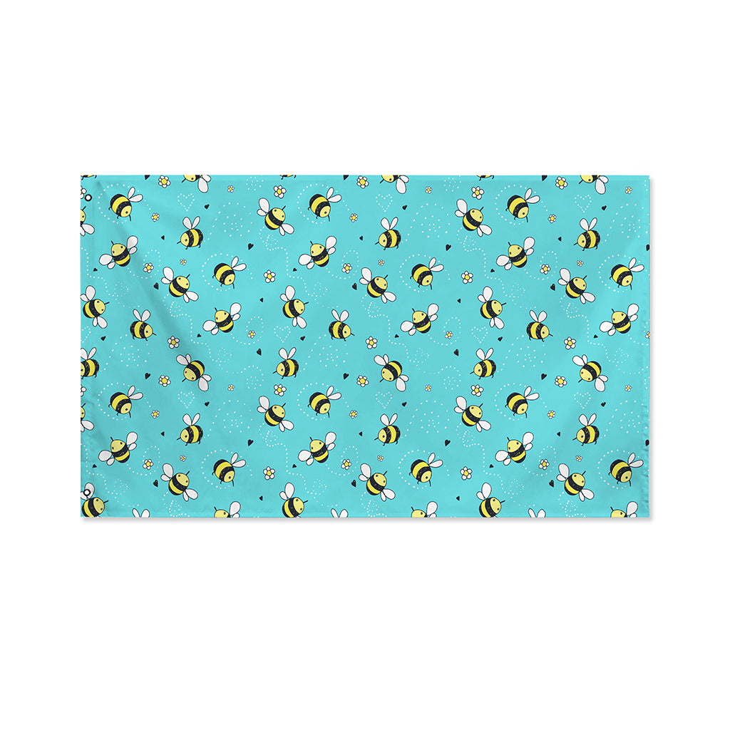 Little Bee Pattern Print Polyester Flag