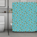 Little Bee Pattern Print Polyester Shower Curtain