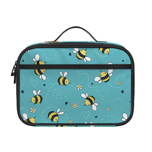 Little Bee Pattern Print Portable Lunch Bag