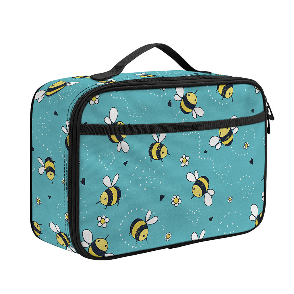 Little Bee Pattern Print Portable Lunch Bag