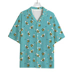 Little Bee Pattern Print Rayon Hawaiian Shirt