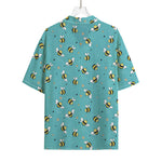 Little Bee Pattern Print Rayon Hawaiian Shirt