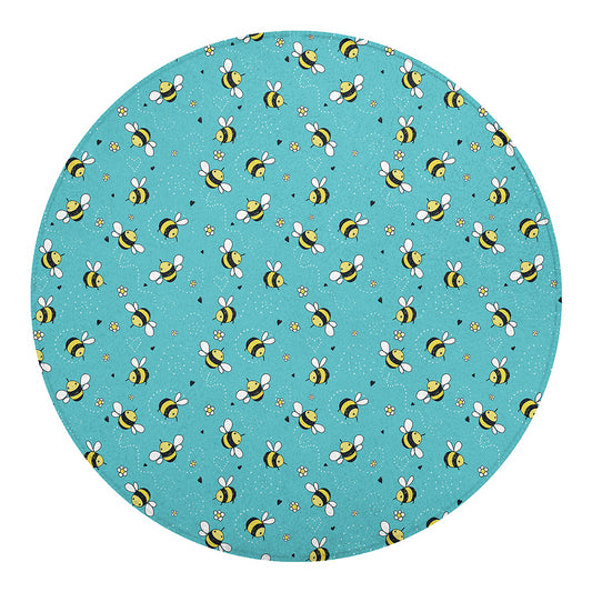 Little Bee Pattern Print Round Blanket
