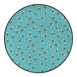 Little Bee Pattern Print Round Floor Mat
