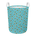 Little Bee Pattern Print Round Laundry Basket