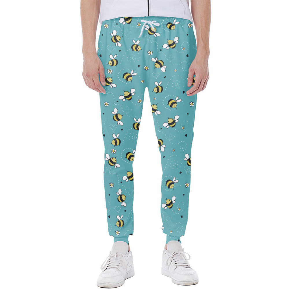 Little Bee Pattern Print Scuba Joggers