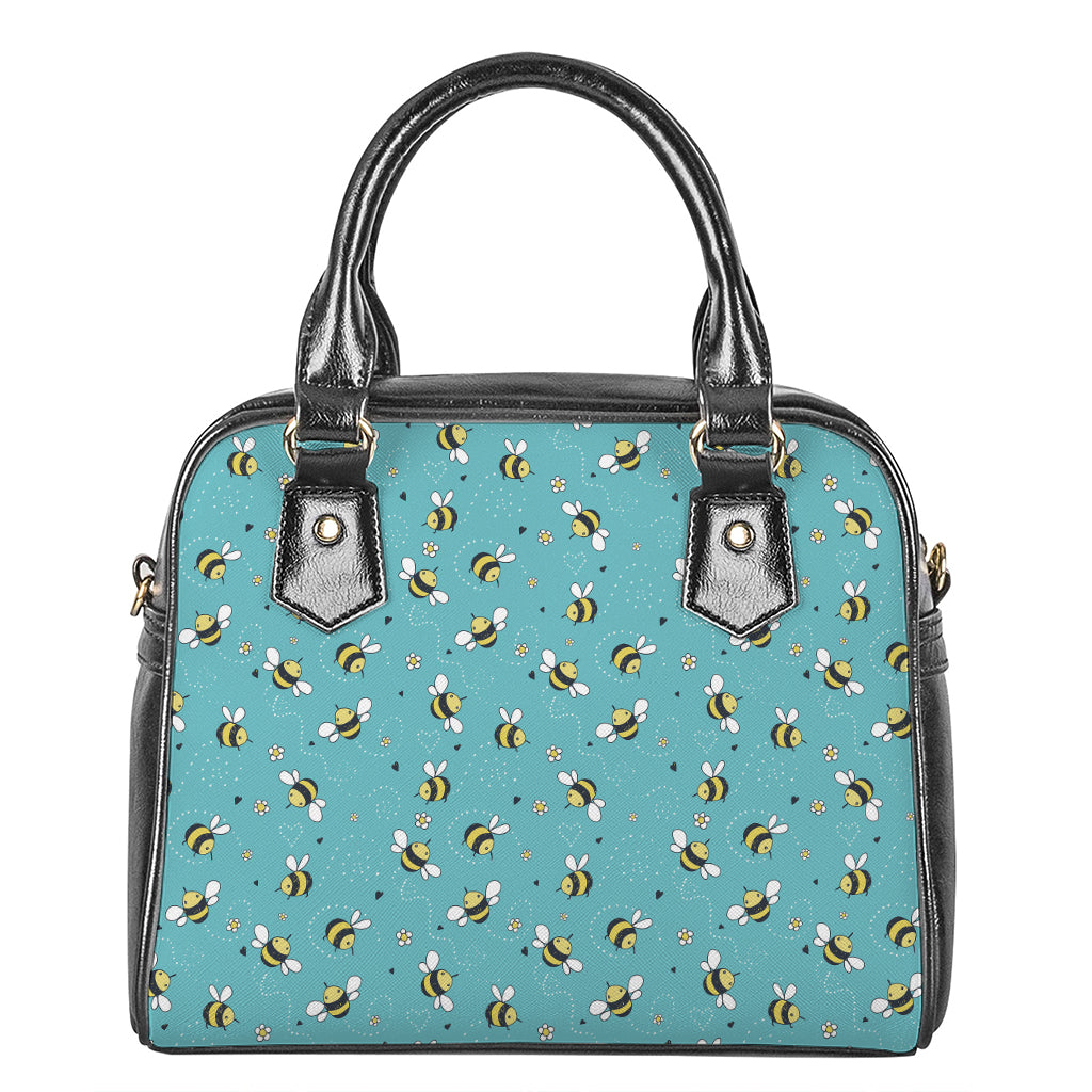 Little Bee Pattern Print Shoulder Handbag